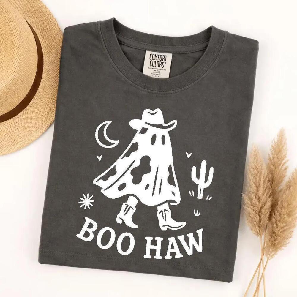 S Boo Haw Cowboy Ghost T-Shirt Western Graphic Tee